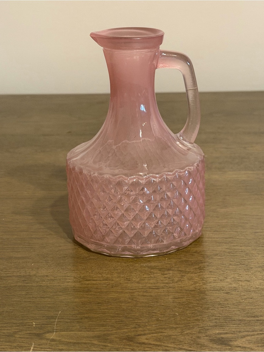 Vintage Pink kanawha Glass Company Pitcher With Quilted Pattern